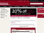 Borders - 20% off Online Bookstore