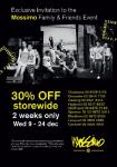 Mossimo 30% off Sale Invitation (VIC, NSW & WA)