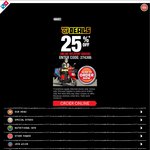 25% off Delivery Order from Domino's Spin The Wheel Deal