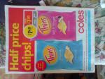 Thins Potato Chips 175g 1/2 Price! $1.49 Each (Save $1.50) . Limit 8 Per Customer! @ Coles (VIC?)