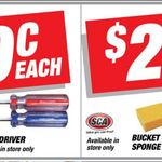 Supercheap Auto - Bucket & Sponge Combo Deal $2 - Single Screwdriver $0.99