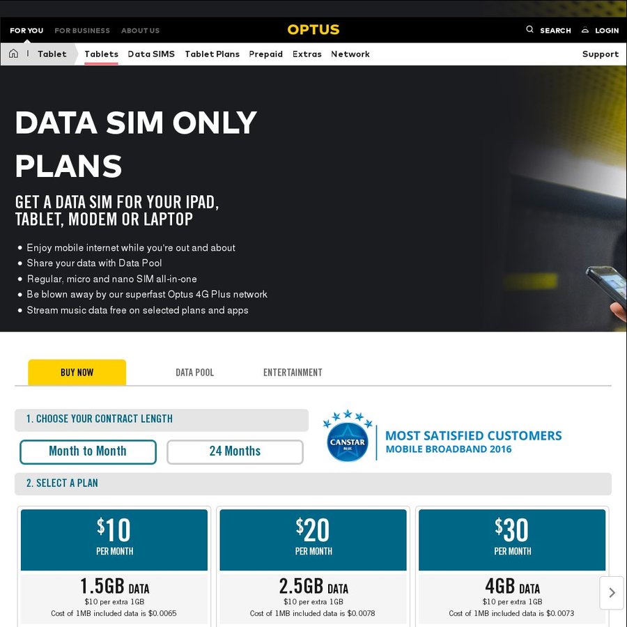 Optus DATA Sim Only, 10GB Data for $35/Month, No Lock-in Contract