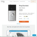 Ring Doorbell - $249 ($50 off) + $4.95 Shipping, Includes a Free Solar Warning Sign