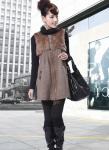 15% Coupon for a Fashionable Winter Coat. Stretch Wollent Dress with Rabbit Fur Collar