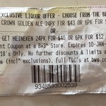 Heineken Beer 24pk $40 or Crown Golden Ale $43pk - BWS
