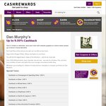 Dan Murphy's 9% Cash Back on Wine, Spirits 7% Cider 9% Via Cashrewards