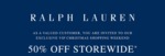 50% off Ralph Lauren Clothing Stores