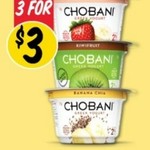 [VIC] Chobani 170g Yoghurt Pots 3 for $3 @ NQR