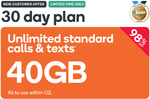 40GB Prepaid | 30 Days | $0.99 @ Kogan Mobile (New Customers)