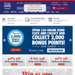 2000 Bonus (Worth $10) Flybuys Points with $50+ Click and Collect Orders @ First Choice Liquor