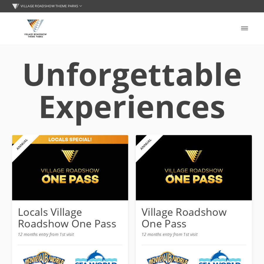 Locals Village Roadshow Theme Park Pass (Northern NSW / QLD Only ...