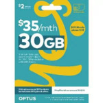 Optus $2 BYO Plan SIM Card $0.05 Free Click and Collect @ Officeworks