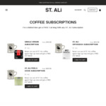 38% off Coffee Subscriptions at ST. ALi
