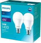 Philips LED Bulbs Half Price (eg Philips LED 1400lm Cool Bc 2 Pack $7.50) @ Woolworths