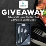 Win a Tablekraft Luxor Cutlery Set Complete Boxed 32pc from Mega Boutique