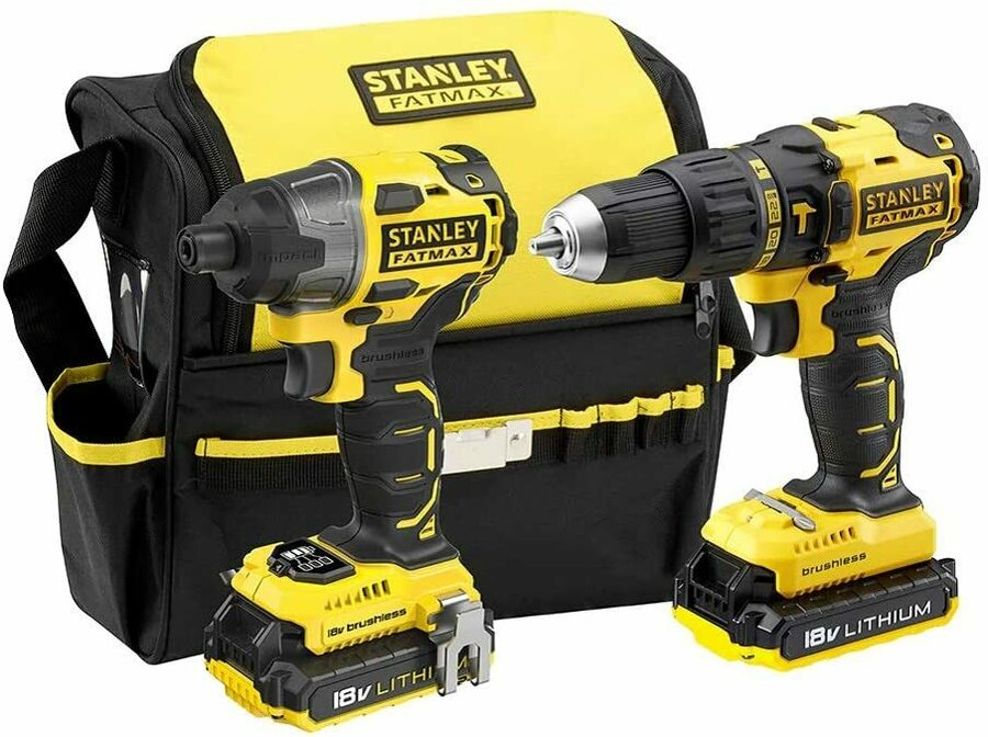 STANLEY FATMAX 18V Cordless Hammer Drill + Impact Driver Combo Kit $189 ...