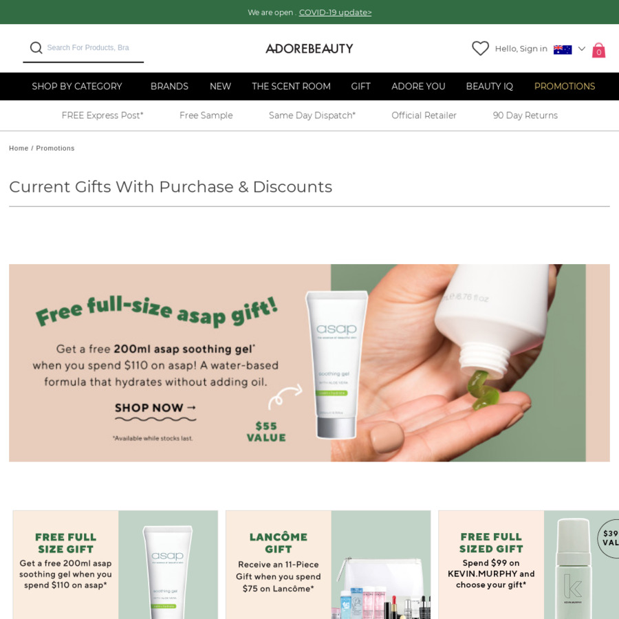 Adore beauty gift card