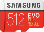 Samsung EVO Plus MicroSDXC 512GB /W Adapter UHS-1 $97.69 / $87.69 (with First App Buy Coupon) Shipped @ Amazon AU