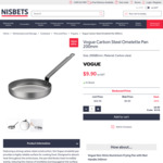 Vogue Carbon Steel Omelette Pan 200mm $10.89 + Delivery ($0 with $110+ Spend) @ Nisbet