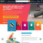 Amazon Fire TV Stick Lite $29.50 (50% Off) When You Join Amazon Prime ($6.99/Month, New Subscribers) @ Amazon AU