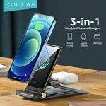 KUULA KL-ZJ11 15W 3-in-1 Foldable Qi Wireless Charger US$14.07 (~A$19.31) Delivered @ Kuulaa Official AliExpress