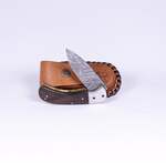 Damascus Steel Handmade Folding Knife, Exotic Wood Handle, Genuine Leather Case $59 Delivered @ PEPNIMBLE