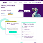 Unlimited nbn 100/20Mbps $63.90/Month for The First 6 Months (Then $85/Month) @ Dodo