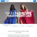 AmEx Statement Credits: Spend $50 in-Store/Online at Vogue Fashion's Night Out Retailers Get $10 Back (Max 2 Txn, Primary Card)