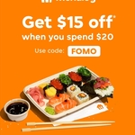$15 off with $20 Spend @ Menulog