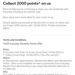 2000 Everyday Rewards Points (No Minimum Spend) @ Woolworths