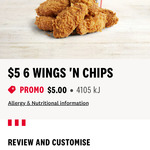 6 Wicked Wings and Regular Chips $5 @ KFC (Online & Pickup Only)