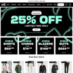 25% off Sitewide + $10 Delivery ($0 with $80 Order) @ yd.
