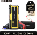 GOOLOO 4000A Jump Starter Power Bank $123.75 ($120.66 eBay Plus) Delivered @ GOOLOO eBay Store