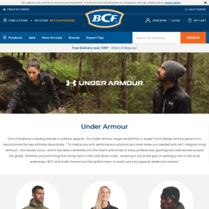 50% off Under Armour at BCF (Free Club Membership Required) + Delivery ($0 C&C/ in-Store/ $99 Order) @ BCF