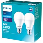 Philips LED Bulb 1400lm - E27/B22 Twin Pack $9.40 @ Woolworths