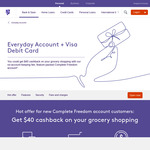 Open Transaction Account & Spend $160 at Coles or Woolworths In 60 Days With Digital Visa Card, Get $40 Back @ Bank of Melbourne