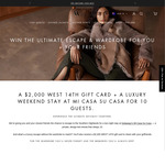 Win a $2,000 West 14th Gift Card + a 2-Night Southern Highlands Getaway from West 14th + Getawayz's Mi Casa Su Casa [No Travel]