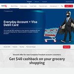 Open a Complete Freedom Account & Spend $160 at Coles or Woolworths In 60 Days with Digital Visa Card, Get $40 Cashback @ BankSA
