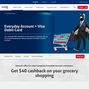 Open a Complete Freedom Account & Spend $160 at Coles or Woolworths In 60 Days with Digital Visa Card, Get $40 Cashback @ BankSA