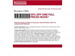 Borders - 30% Off One Full Priced Book - Vic Only
