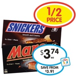 HALF PRICE. Mars, Snickers, Twix or Bounty Ice Creams 6 Pack Now from $3.74 @ IGA. Excludes VIC