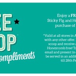 Gelatissimo - Buy 1 Scoop, Get 1 Scoop of Sticky Fig and Honeycomb FREE