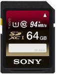 Sony 64GB SD Card Class 10 94MB/s - USD $35.95 + $5.05 Shipped @ Amazon