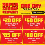 Dick Smith - $20 off $89 - $299, $50 off $300- $499, $85 off $500- $999 & $110 off $1000+