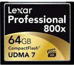 Lexar Professional 800x 64GB CompactFlash Card for $44.99USD + delivery from Amazon US