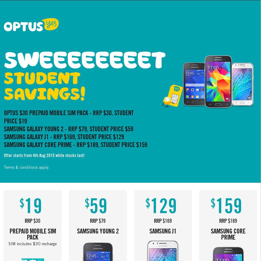 Optus Prepaid Sim for Student Promo - $30 Prepaid Mobile SIM Starter