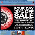 20% off at Red Eye Records on York St, Sydney (INSTORE ONLY)