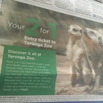 2 for 1 Entry Ticket to Taronga Zoo - Newspaper Coupon!
