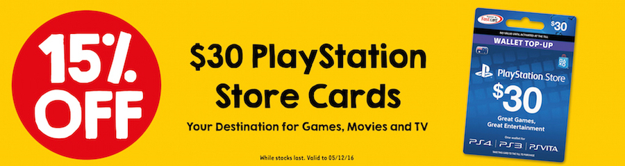 15% off PlayStation Store $30 Gift Cards = $25.50 @ 7 Eleven - OzBargain