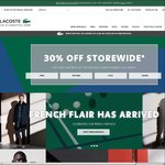 30% off Storewide @ Lacoste (Inc. Sale Items, Some Exclusions) Free Del $105+